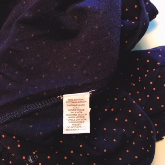 NWOT Large L/S navy & orange dot Loft top - Picture 5 of 5